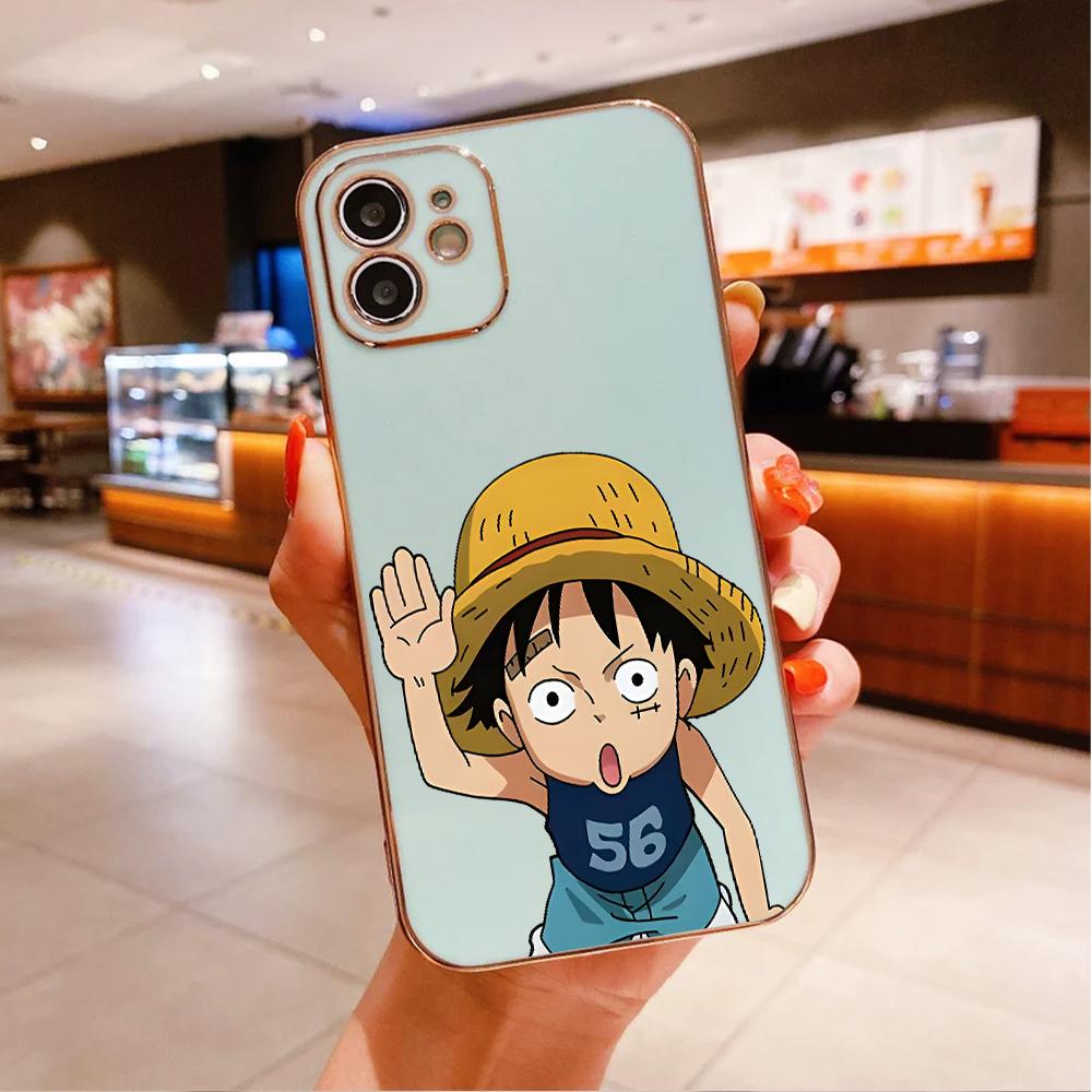 For Redmi Note 13 Pro 12 Pro 12S 11 Pro 11S 10S OPPO A38 A77s A96 Realme C33 C65 OnePlus Soft TPU Full Lens Protect Cute Luffy Design Phone Case