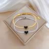 Dongmen Personalized Peach Heart Snake Chain Round Bead Furnace Gold Bracelet Female Retro Girlfriend