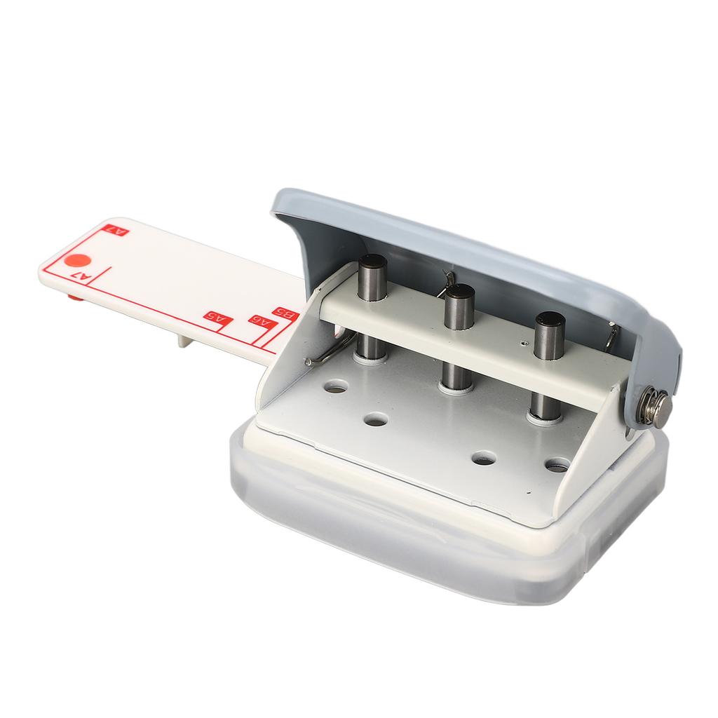 Hole Puncher Portable Handheld Loose Leaf 3 Hole Punch 5 Sheet Capacity for Scrapbook