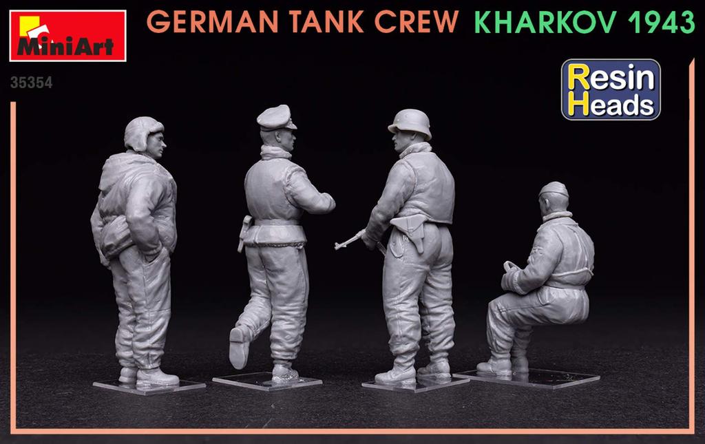 Miniart Scale German Tank Crew Set Kharkov Plastic Model Kit MA35354 1/35 (4 Figures), 1943,
