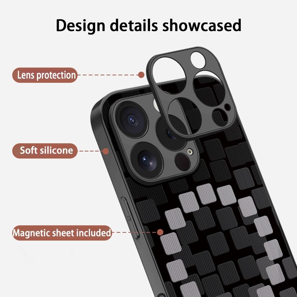 Japanische Kunst Text Mode Liebe Design Handyhülle Für iPhone 16 15 14 13 12 11 Plus Pro Max High-End Luxus Magsafe Lammleder