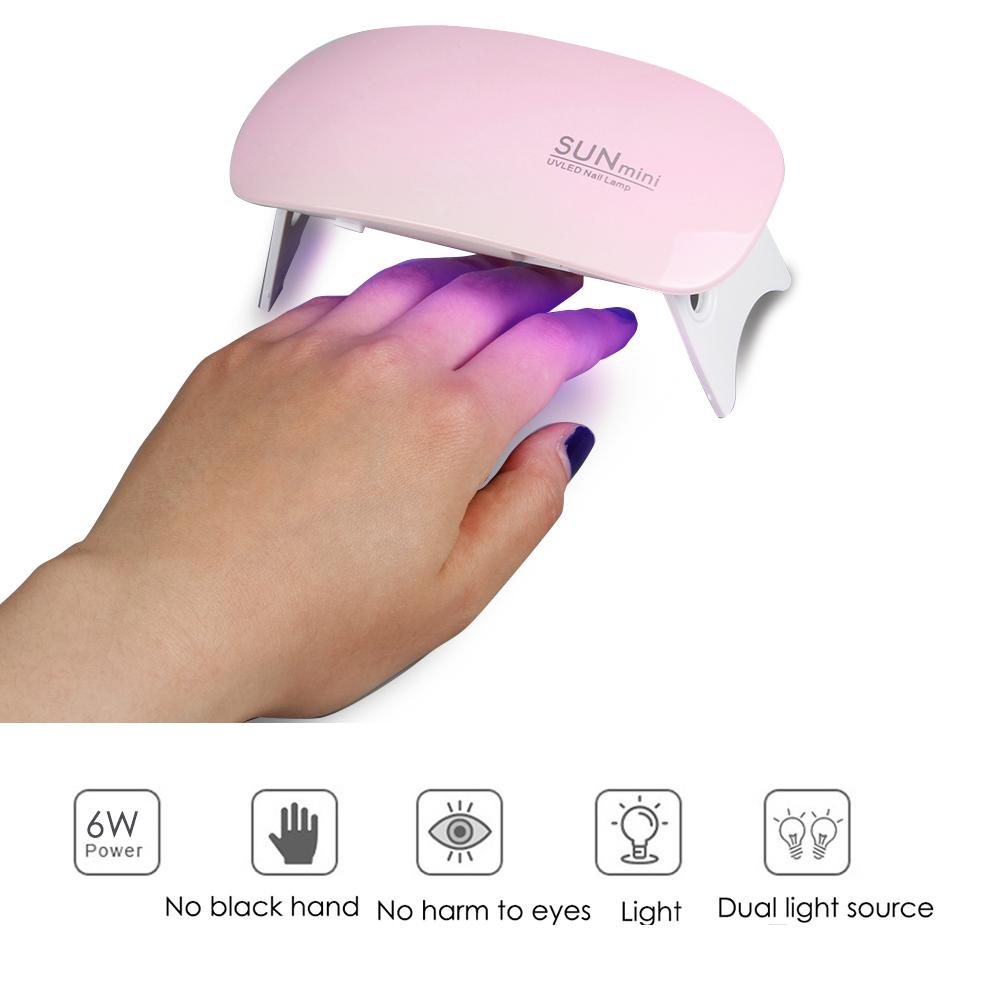 Sun Mini 6W UV LED Lampă uscător de unghii Cablu USB portabil Lampă pentru lac de unghii Instrument pentru unghii cu gel Uscător de unghii