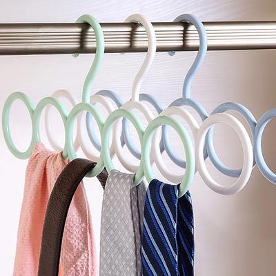 2pcs Multi Functional Circular Hanger, Scarf, Scarf, Tie, Belt Storage Hanger, Home Wardrobe Hook Hanger.