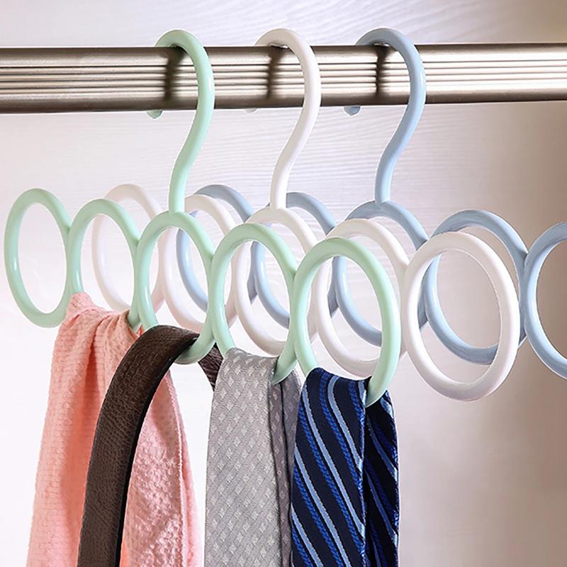 2pcs Multi Functional Circular Hanger, Scarf, Scarf, Tie, Belt Storage Hanger, Home Wardrobe Hook Hanger.