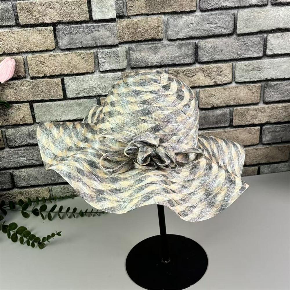Women'S Spring Summer Thin Style Sun Hat Big Wave Western Fisherman Beach Sunscreen Hat Elegant Temperament Hat