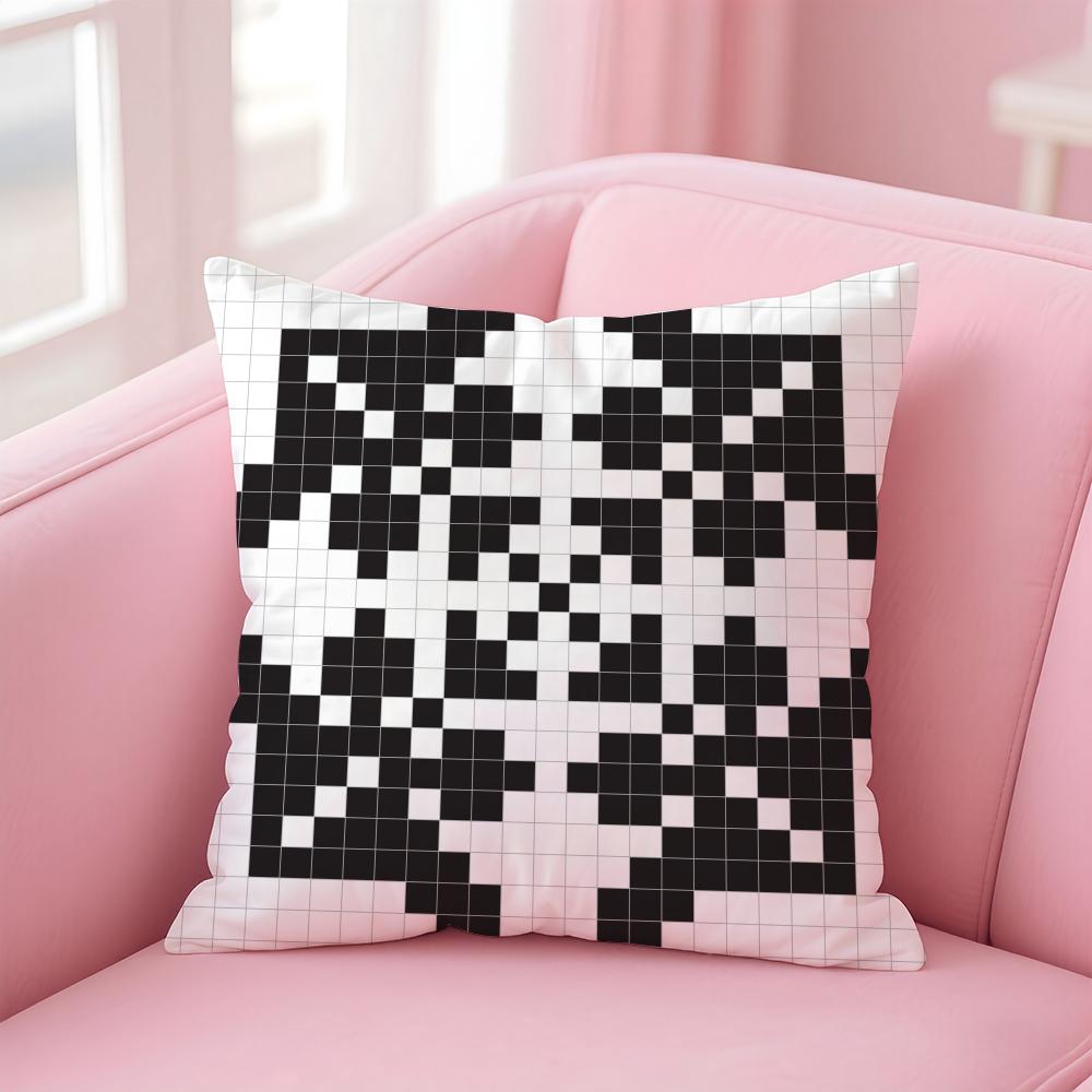 Pixel art print texture Cushion Cover Pillow Case Soft Friendly Fabric  Concealed Zipper
