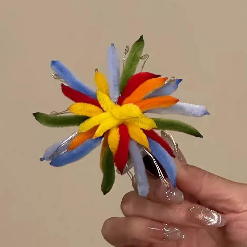 Glow Color Firework Strip Hair Clip Women Design Fashion Versatile Ambient Niche Hair Accessory Party Christmas New Year Gift