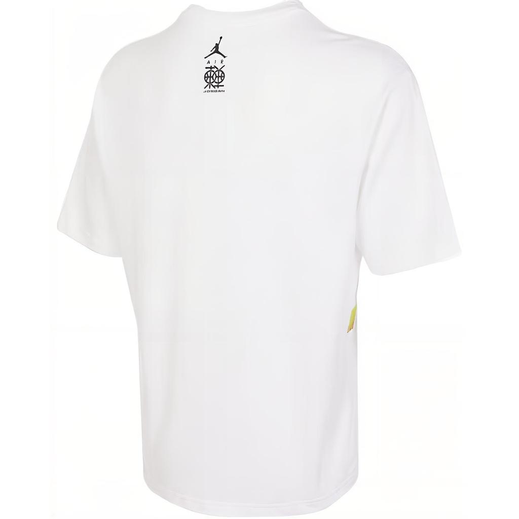 Jordan AS M J SS Tee Dongdan Gcel Colorful Character Pattern Pullover Round Neck Short Sleeve T-Shirt Men Tops White HF6593100