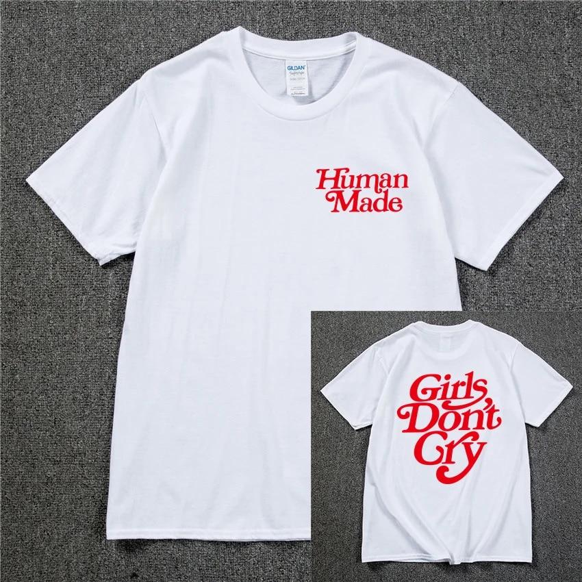 Girls Don’t Cry Human Unisex T-shirt  Unisex Cotton Best Quality Black White Letter Printing Casual Hip Hop Tshirts Harajuku Tops T
