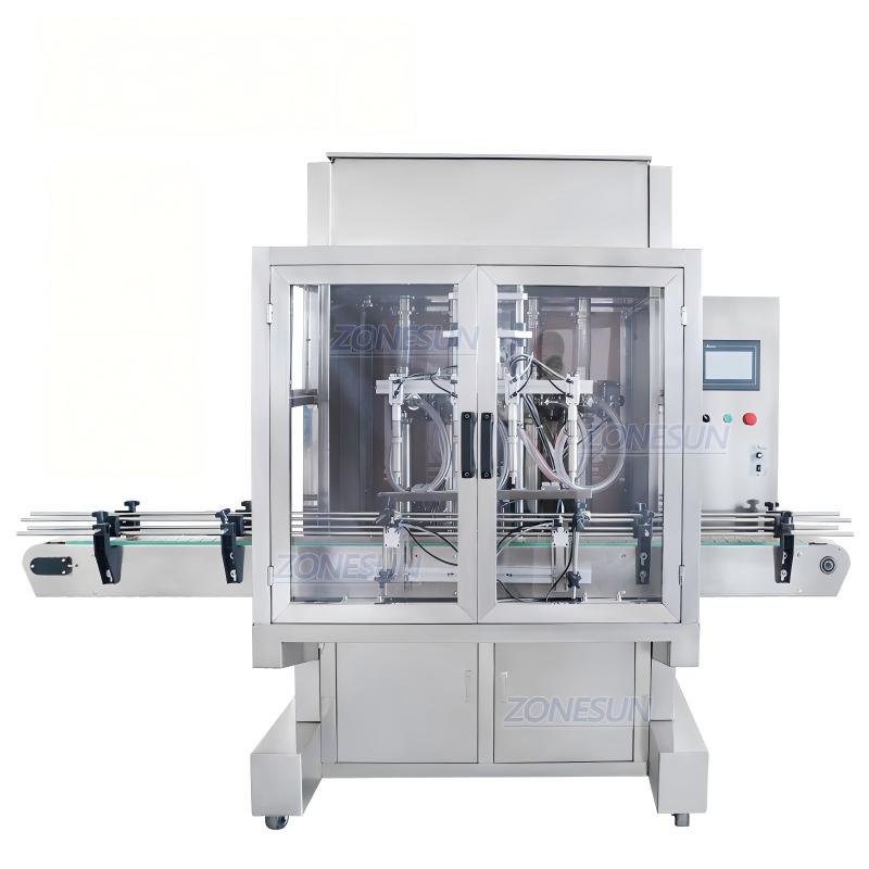 ZONESUN ZS-SV4G  Automatic Paste Honey Cream Quantitative filler Machine Servo Motor Liquid Water Bottle Filler Four Nozzles