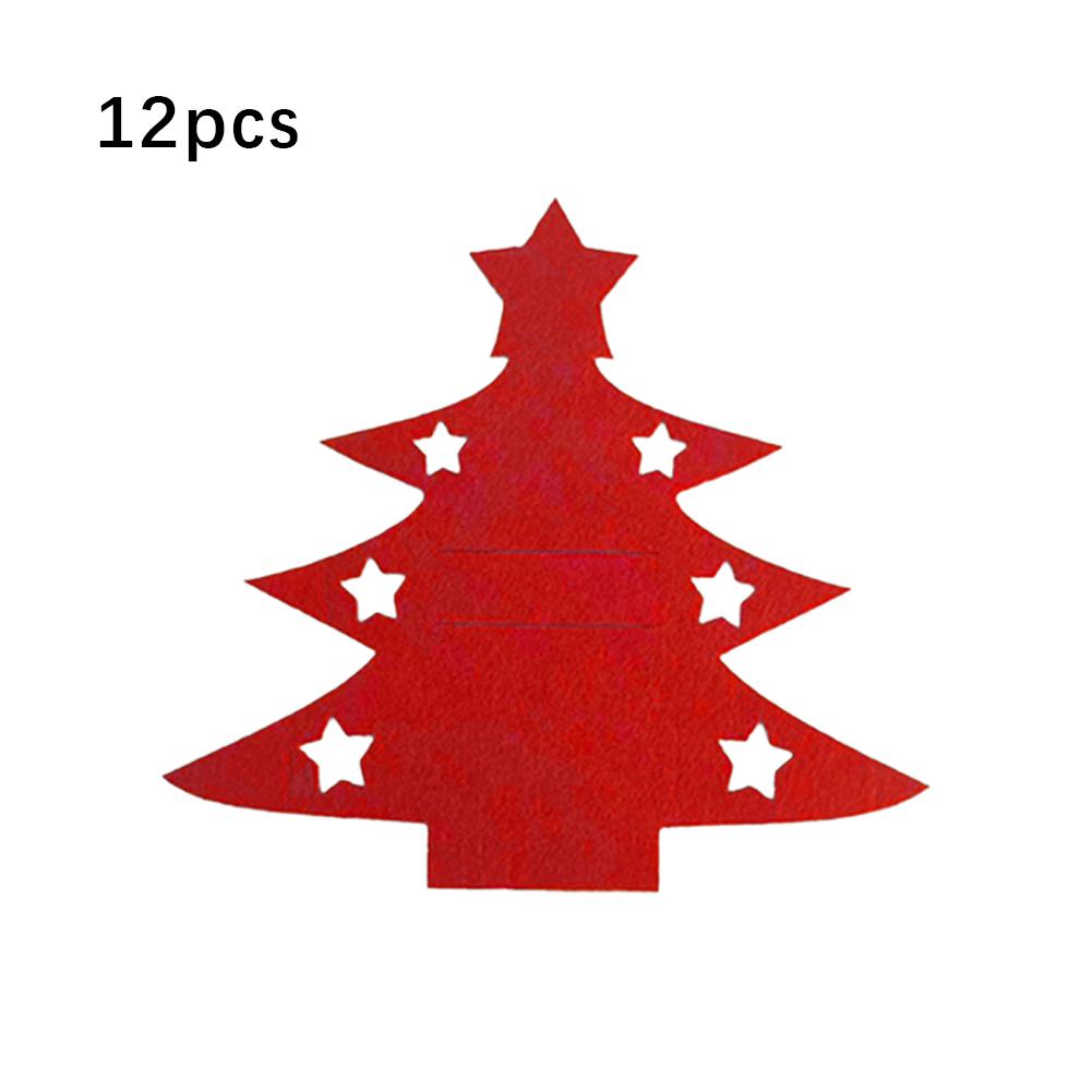 

Christmas Cutlery Mat Creative Christmas Tree Design Soft Thick Felt Fordurable 12 Pieces For Home Restaurant Outdoor