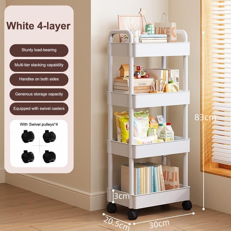 Household Cart Floor Storage Rack, Multi-Functional Kitchen Storage Cart, Movable Storage With Wheels, Multi-Scene Application