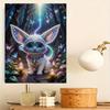 5D White Cat Pearl Wall Art Kit 30x40cm Frameless DIY Pearl Diamond Painting Floral Gem Art for Living Room/Bedroom Home Wall Decor