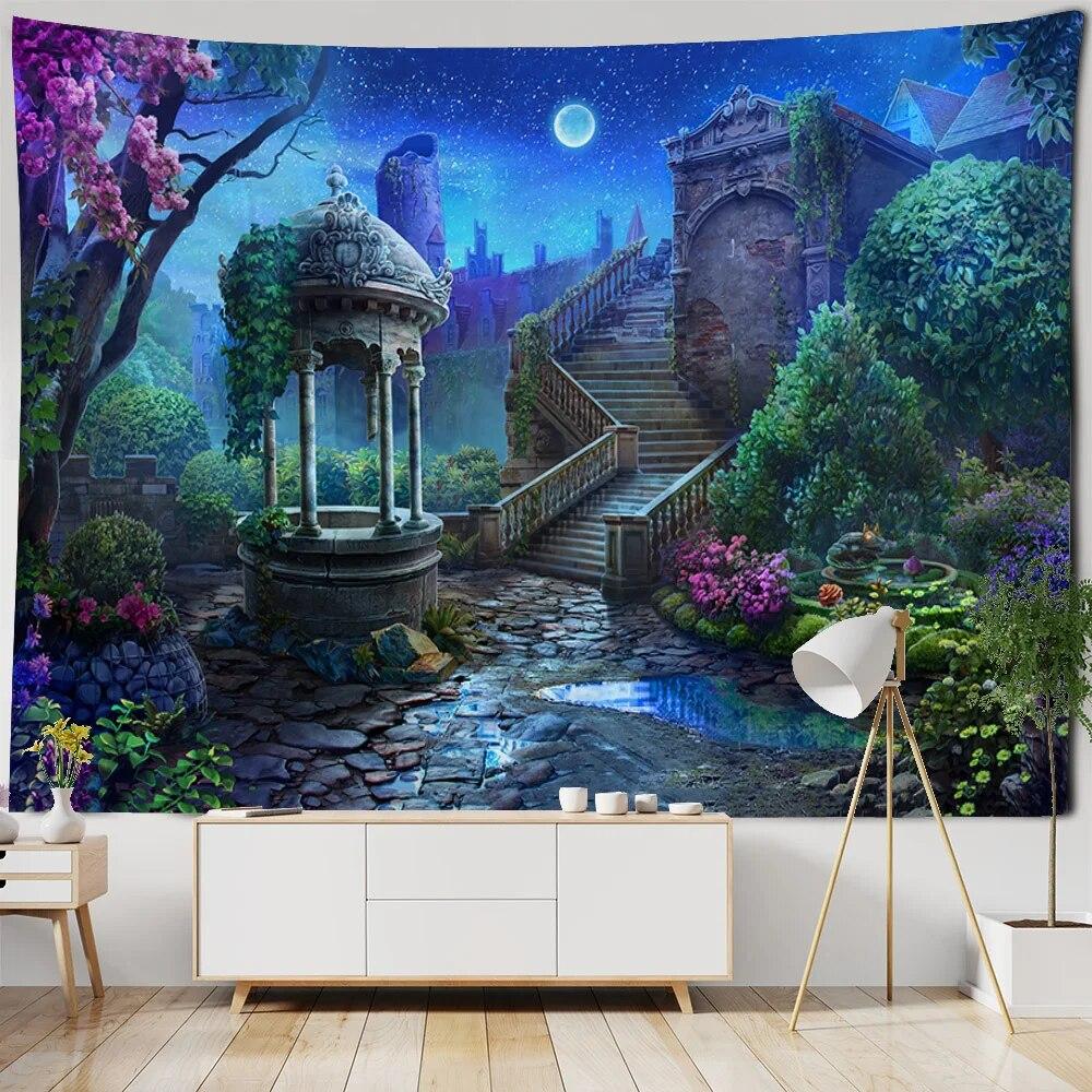 Fairy Tale Fantasy Mushroom Tapestry Bohemian Home Decoration Blanket Hippie Children's Room Art Decoration Tapestry