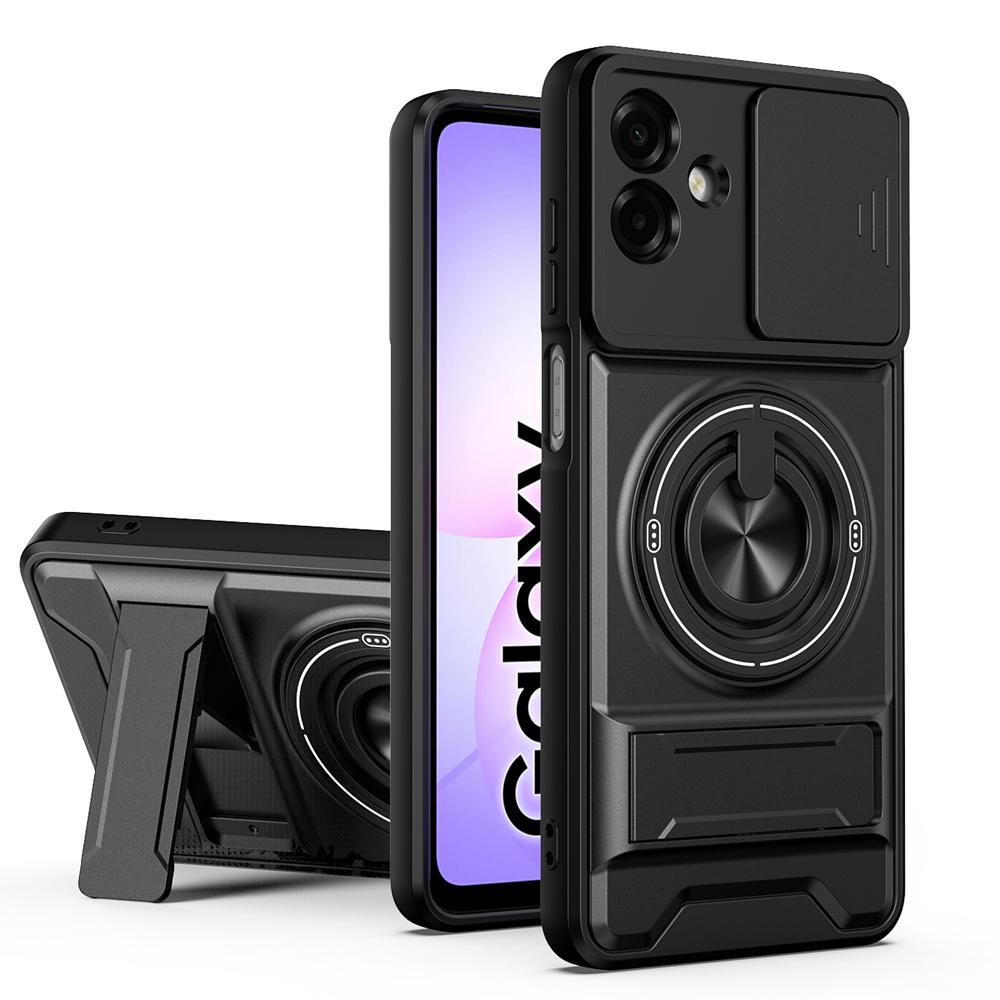 KEYSION Magnetic Phone Case for Samsung A07 A06 4G A05 Slide Camera Protection Upright Kickstand 360 Ring Shockproof Back Cover