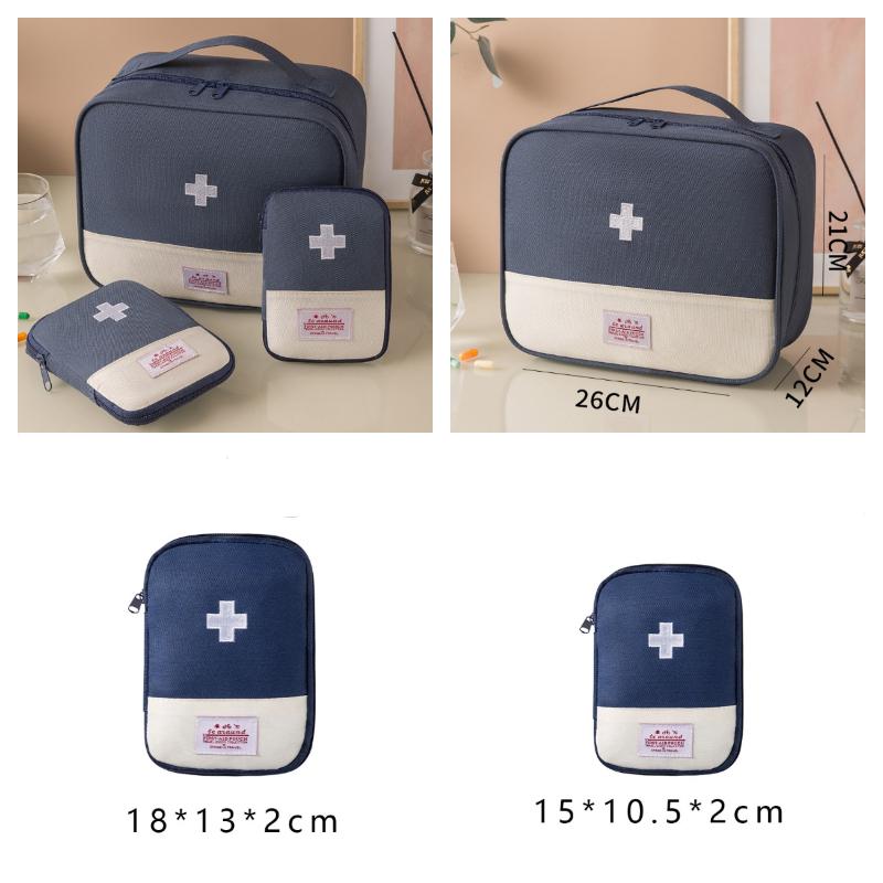 3Pcs/4pcs/set Portable Medical Storage Bag Camping Emergency First Aid Kit Organizer Home Outdoor Travel Bag