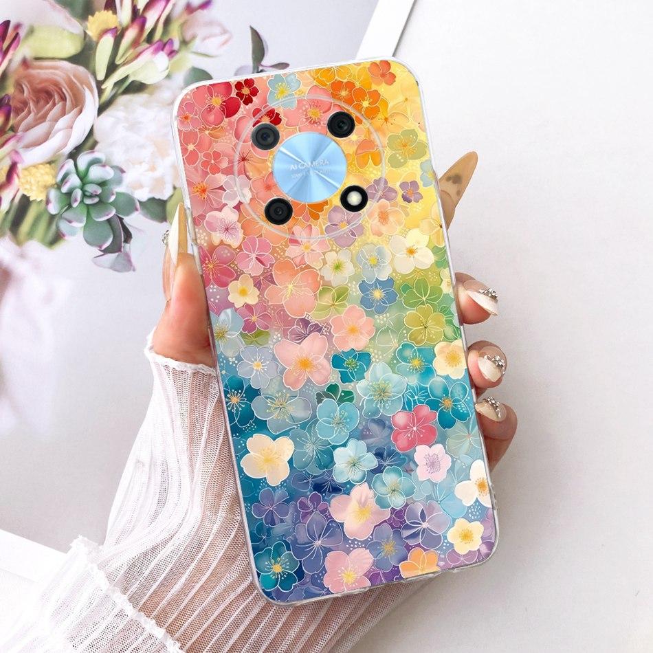 For Huawei Nova Y90 Y91 Cute Flower Butterfly Cat Painted Case For Huawei NovaY90 NovaY91 Soft Silicone TPU Phone Cases