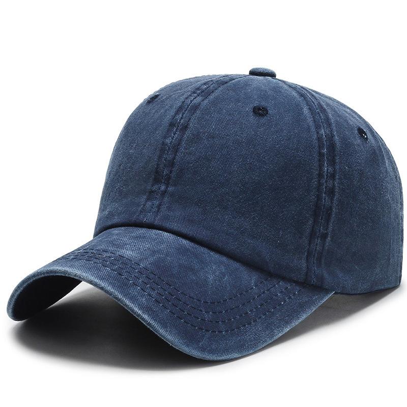 Baseball cap men's retro old washed denim baseball cap solid color wide brim versatile sports baseball cap children