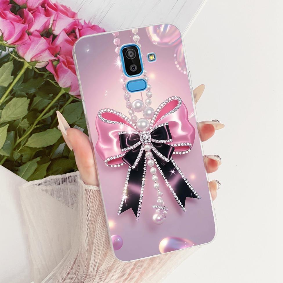 Clear Cover For Samsung J8 2018 Case SM-J810G Cute Cat Fashion Butterfly Funny 2D Painted Casing For Samsung Galaxy J8 2018