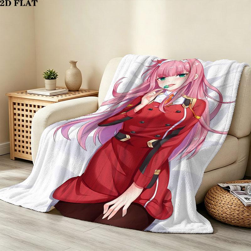 1 Stück Franxx Zero Two Gemustert Flanell Decke Geeignet für Alle Jahreszeiten Für Heimdekoration Wärme Und Komfort Geschenke Feiertagsgeschenk