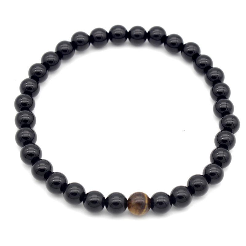 

6mm Frosted Tiger Eye & Agate Stone Beaded Bracelet - Simple Jewelry Accessory