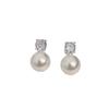Princess Diana Style Natural Freshwater Pearl Luxury Stud Earrings for Women in 925 Silver