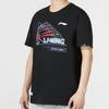 Li Ning Badminton Series Logo Print Letter Round Neck Pullover Short Sleeve T-Shirt Unisex Tops Black AHST699-2