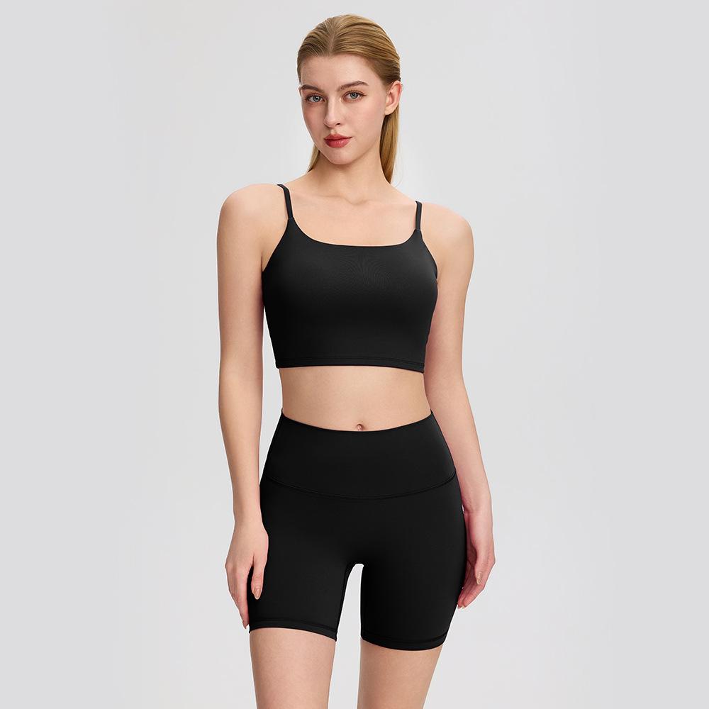 Women's Summer Yoga Set: High-Waisted Butt-Lifting Shorts & Padded Tank Top
