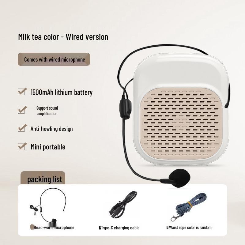 Bee-shaped Amplifier & Wired Headset Mic for Teachers & Tours - High Volume Megaphone for Mall Use