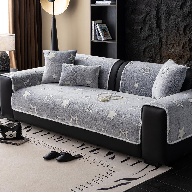 

Warm Luminous Flannel Sofa Cushion Autumn And Winter Thickened Plush Seat Cushion New Non-Slip Sofa Cover Cover Cloth 70*70cm