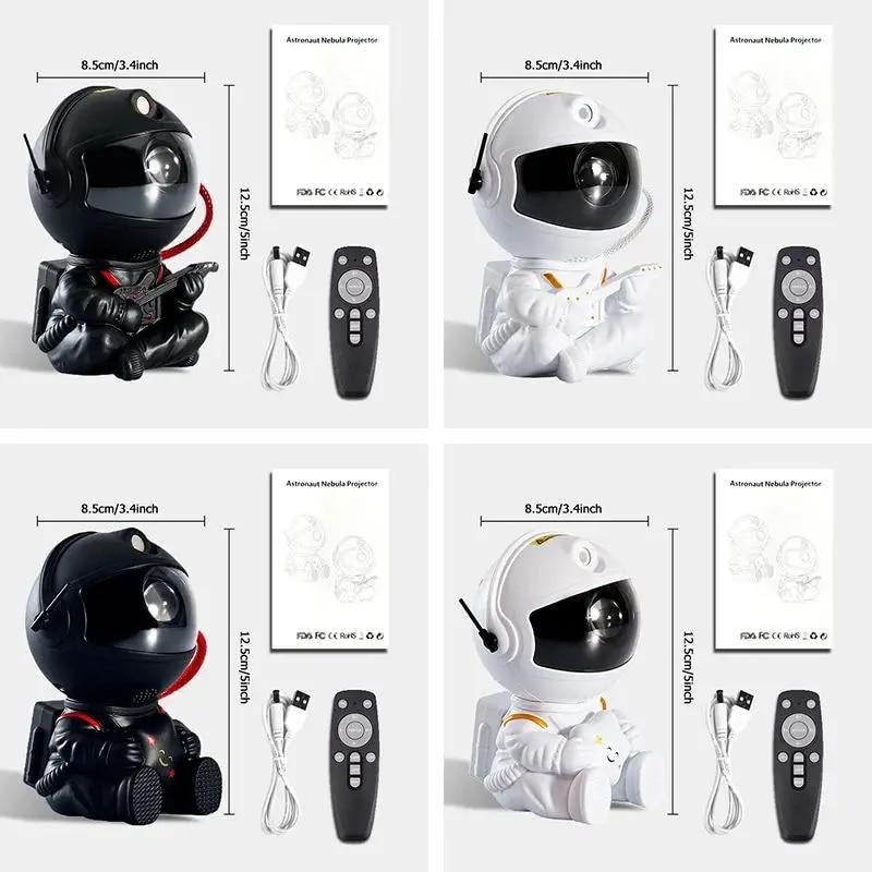 2024 Latest Astronaut Projection Light Galaxy Projector Upgrade Starlight Nebula Desktop Decoration Light Atmospheric Light Moon