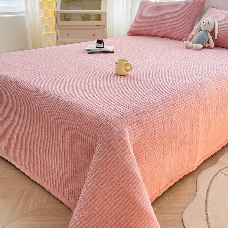 Set Gros de Plapumă de Catifea și Cuvertură de Pat 3 Piese: Lenjerie de pat caldă de iarnă și protecție de pat