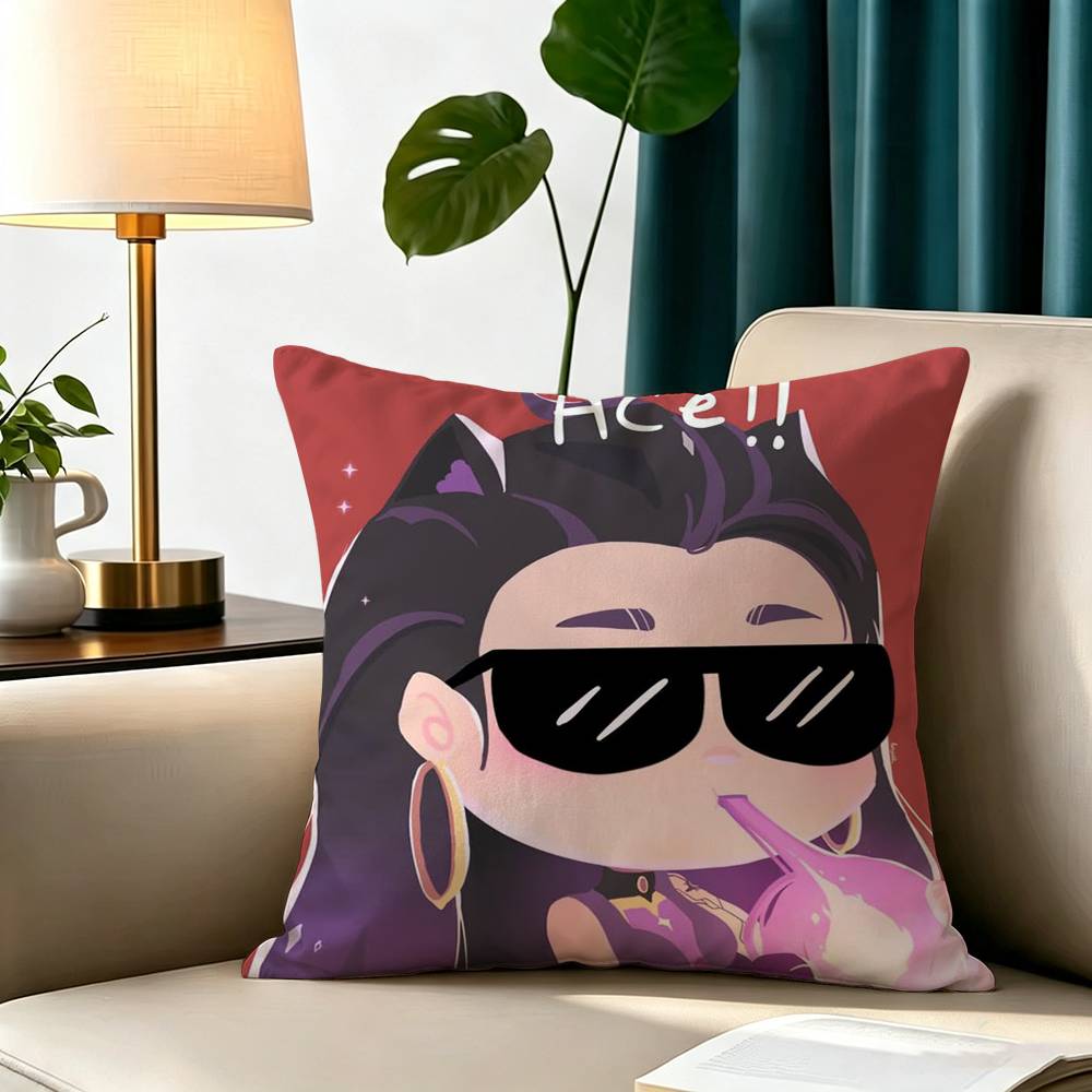 cartoon V-Valorant Pillow Case Square Double-Sided Sofa Cushion Cover Bedroom Bedside Pillow