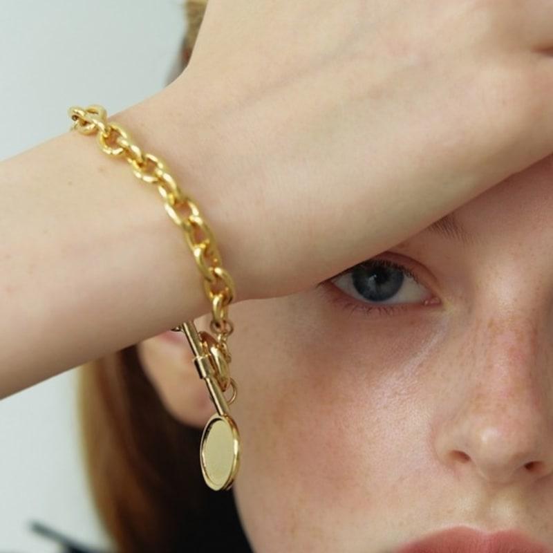 LOVE ME MONSTER Medal & Bold Chain Bracelet