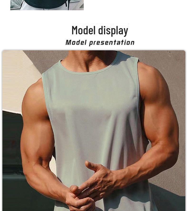 Men's Summer Loose Quick-Drying Sleeveless Vest for Outdoor Running and Sports