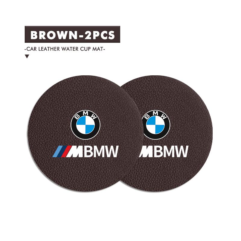 2PCS Suede Car Coaster Water Cup Slot Non-Slip Pad For BMW Performance X1 X3 X5 E39 E46 E90 F20 E60 F30 M3 M5