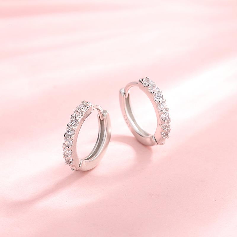 S925 Silver Diamond Stud Hoop Earrings For Women Elegant Fashionable Ear Cuffs Jewelry