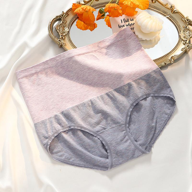 Big Size Female Spring and Autumn Color Cotton Loose High Waist Triangle Briefs
