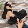 Comemore High Heels Platform Slippers Women's Sandals Soft EVA Black Ladies Slides Thick Sole Summer Shoes Flip Flops