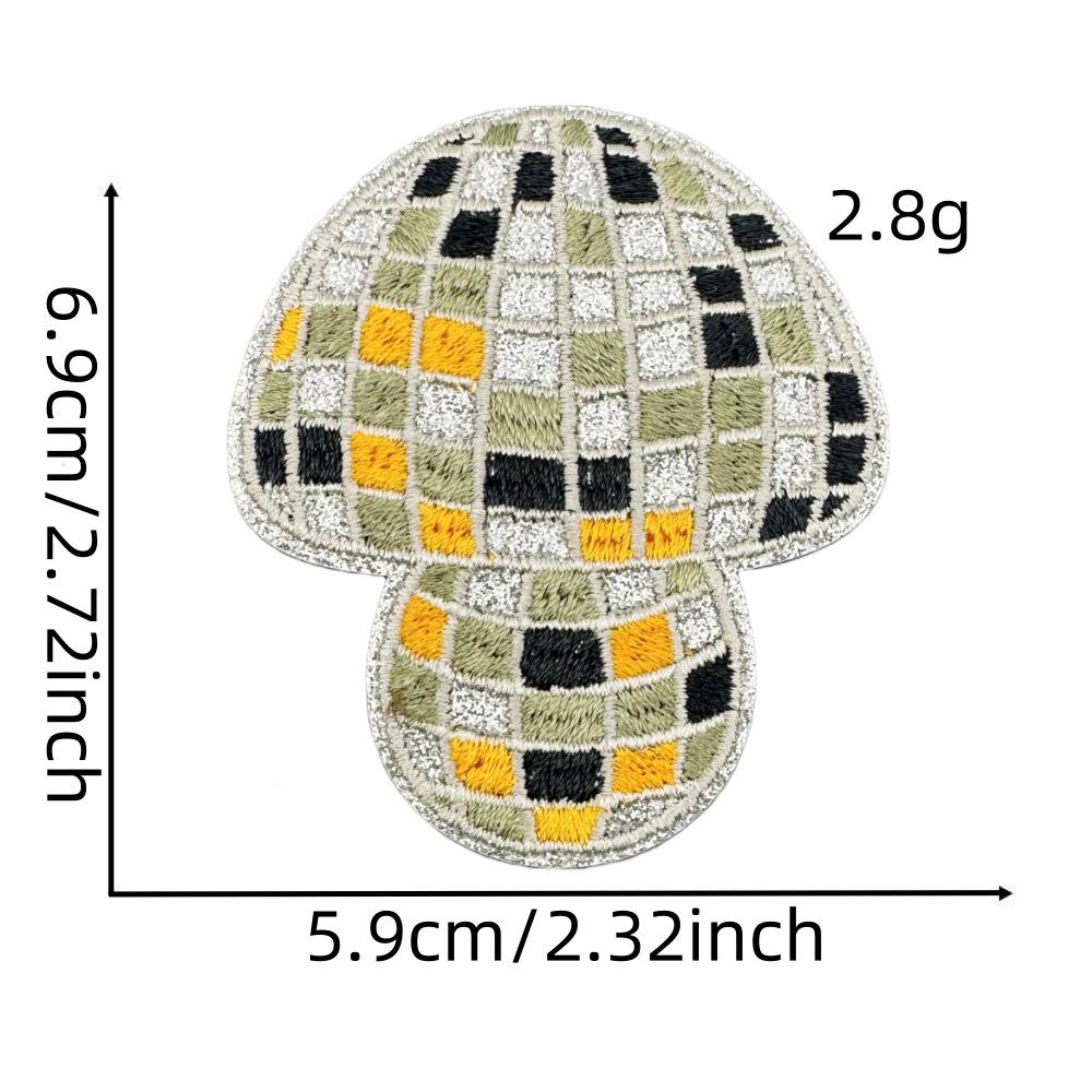 Shiny Gold Edged Embroidered Plaid Fruit Patch for Clothing Decoration