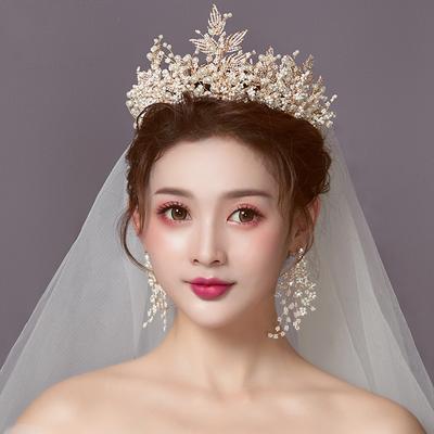 Gorgeous Handmade Royal Wedding Tiara Crowns With Earring Crystal Brides Headbands Evening Hair Jewelry Bridal Hair Accessory