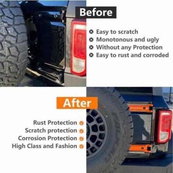 Orange Exterior Rear Door Tailgate Hinge Cover Trim Bezel for Ford Bronco +
