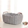 Cotton Rope Woven Storage Basket with Handle Sundries Cosmetic Storage Box Toys Snack Desktop Makeup Organizer Cotton Baskets