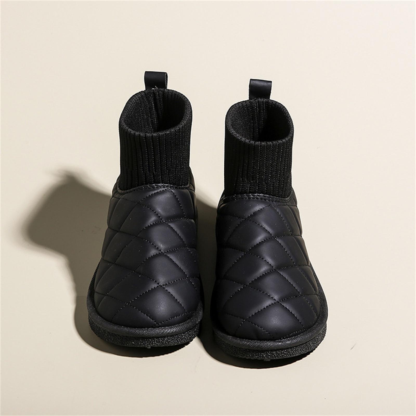 

Snow Boots For Women In Winter, Thick Soled And Plush Warm Cotton Shoes, Elastic Short Tube Socks Boots, Knitted Boots 37 чорний