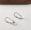 Korean-Style S925 Sterling Silver Earrings with Cubic Zirconia and Raw Stone - Simple, Fashionable, Personalized Design