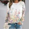 Flower Round Neck Sports Shirt 3D Printed Women's Top Fashionable
