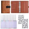Embossed PU Leather Macaron A6 Notebook 6-Hole Refillable Cash Budget Planner Journal