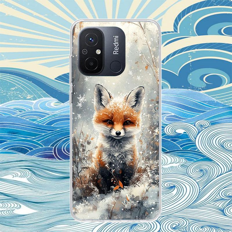 Animal Fox Phone Case For Xiaomi Redmi 13 13C 14C 12 12C 10 10A 10C 9 9A 9C 9T 8 8A 7 7A 6 Pro 6A K70 K60 K40 K20 S2