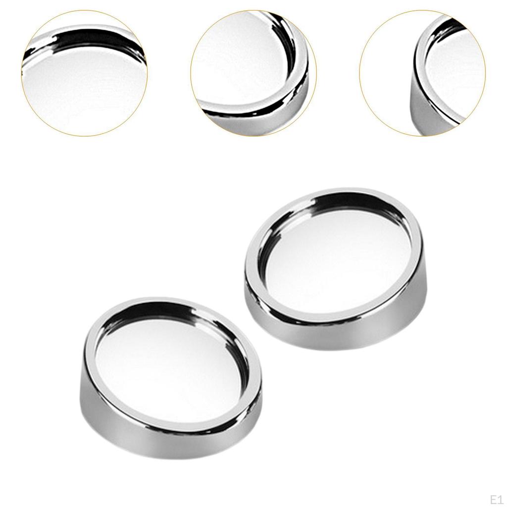 2Pcs Place Mirror Round Sturdy Glass Repair Car Side Rear View for Bicycles Golf Cart