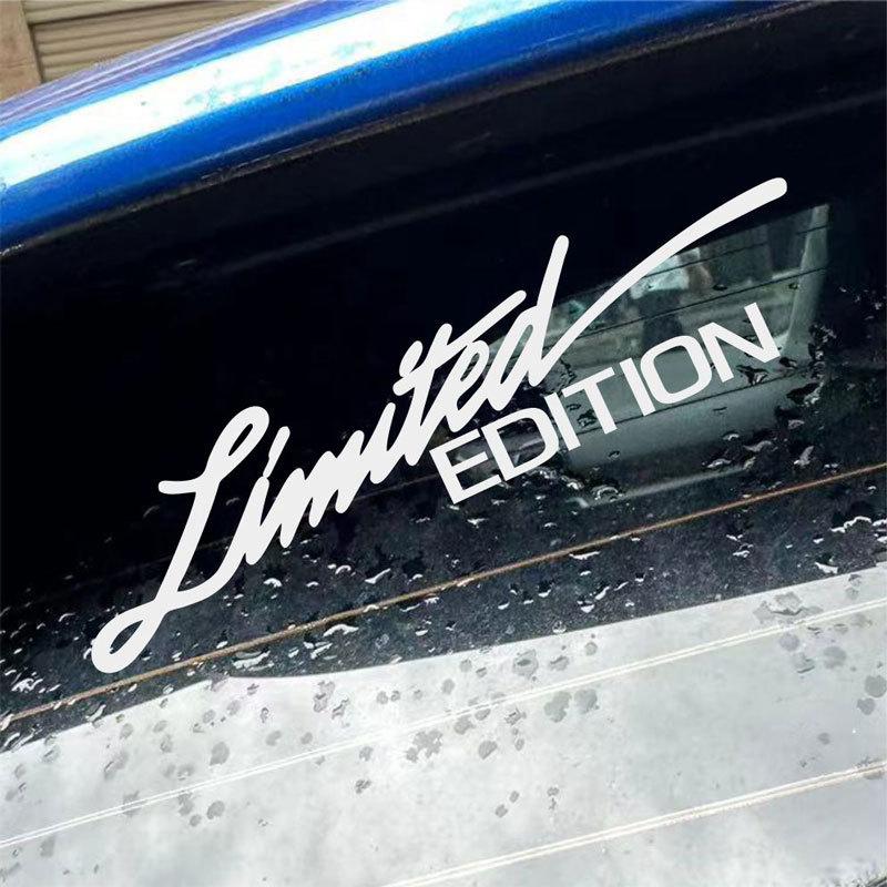 Car LIMITED EDITION Laser Reflective Sticker Electric Motorcycle English Letter Sticker Decorative Sticker